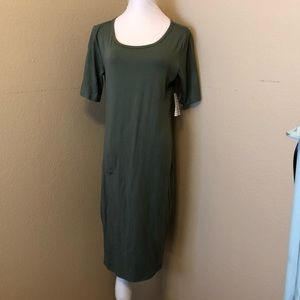 LuLaRoe Julia dress olive NWT